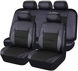 universal Artificial Leather PU PVC 5-seat car circular arc sandwich stitching half leather seat car chair cover