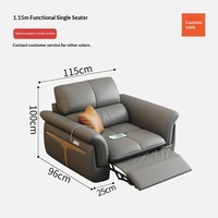 Canapé-lit intelligent multifonction en cuir véritable italien avec rembourrage en éponge, design moderne pour salon