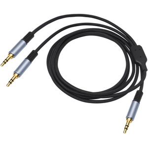 Cable Divisor Estéreo TRS de 1/8'' Macho a Doble Macho de 3.5mm, Cable de Audio Estéreo en Y para Altavoces, Auriculares, Celulares, PC y Laptop - Product Image 1