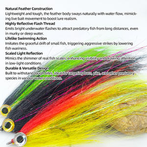 <span class=keywords><strong>Leurre</strong></span> de pêche à la mouche multi-couleurs Big Eye Baitfish Deceiver avec hameçon en acier à haute teneur en carbone - Product Image 5