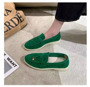 European American Foreign Trade 2026 New Model Size 35-45 Slip-on High-end Suede Upper Women -style Loafers Rubber <b>Shoes</b> - Product Image 3
