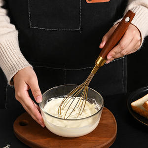 Sapele Wooden Handle <b>Egg</b> Beater 304 Stainless Steel Whisk Durable Stirring <b>Tool</b> For Baking And Pastry - Product Image 5