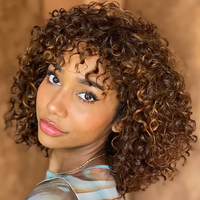 Perruque Bob Courte de Luxe RTS avec Frange, Ondulée Naturelle et Lisse, en Cheveux Humains Brésiliens Vierge Remy Faits à la Machine pour Toutes les Femmes