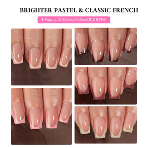 Faux ongles à porter en 3 jours, couleur unie, style French sans couture, courts, 160 pièces, autocollants pour ongles, GZ RTS, commande en gros mixte - Product Image 3