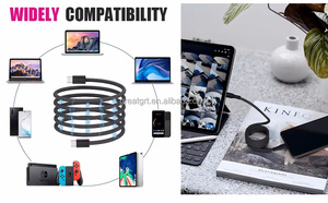 1m 3ft mới hút cáp 60W 3A từ USB sạc dây Loại C để Loại C truyền dữ liệu cáp PD nam châm sạc cáp - Product Image 4