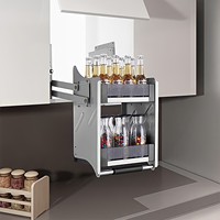 Cesta de elevador para cozinha, elevador para baixo, armazenamento, acessórios para armário