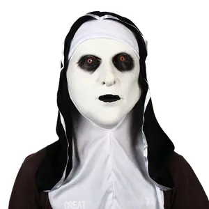 メーカー提供ハロウィンパーティーダンスconjuring latex nun scary deadpool headgear ghost mask