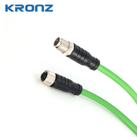 Connecteur étanche KRONZ Ethernet M12 8 broches X-code femelle vers câble de connexion M12 mâle, câble réseau Gigabit Cat6A