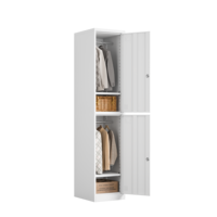 Casier métallique à 2 niveaux, armoire de rangement en acier à 2 portes avec clés, casier vertical pour salle de sport ou vestiaire de travail