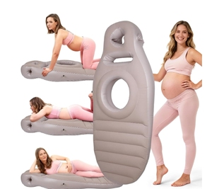Almohada Inflable para <span class=keywords><strong>Embarazo</strong></span> con Aberturas Abdominales y para la <span class=keywords><strong>Cabeza</strong></span>, Colchón para Aliviar <span class=keywords><strong>el</strong></span> <span class=keywords><strong>Dolor</strong></span> de Espalda y Cadera para Mujeres Embarazadas, Masajeador Portátil de PVC - Product Image 2