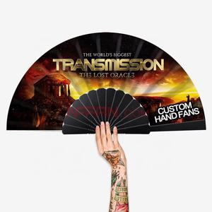 Tissu de sublimation de ventilateur en plastique pliant de poche avec impression personnalisée Style musical pour les promotions - Product Image 1