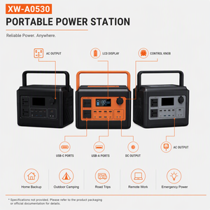 Station d'alimentation portable XW-A0530 300W 500W 1000W, alimentation de secours pour le camping et les situations d'urgence - Product Image 4