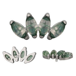 Mode Helix Oorbel Labret Piercing Sieraden Eeuwige Astm F136 Titanium 16G Mos Agaat Steen Lip Neus Ringen Body Sieraden Gzn - Product Image 4