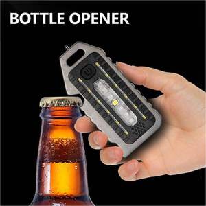 Super Bright Mini COB LED Flashlight Keychain with Emergency <b>Window</b> Breaker & Bottle Opener USB Rechargeable Outdoor Camping Wor - Product Image 3