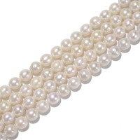 Perle Akoya d'eau douce blanche perles en vrac de pierres précieuses rondes pour la fabrication de bijoux de collier 8-9mm 9-10mm