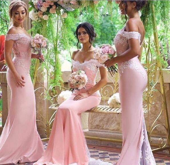 Boda Damas De Honor Rose Gold Maid Of Honor Dresses Pink