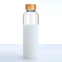 Gobelet sport en verre borosilicate de haute qualité 25 OZ/500ML, couvercle en bambou anti-fuite, plaqué or, sans BPA, isolation thermique protectrice