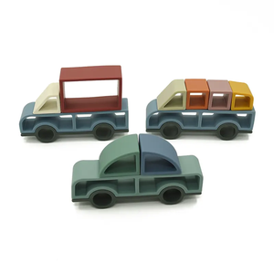 Thiết kế mới giáo dục Silicone xe đồ chơi khối xây dựng đồ chơi trẻ em cấp thực phẩm Silicone xếp chồng - Product Image 1