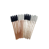 Brosses à cils jetables couleur or rose, 50 pièces, baguettes à cils, vente en gros