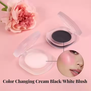 Private Label bianco e nero crema guancia fard <span class=keywords><strong>tinta</strong></span> riscaldamento magico colore che cambia la tavolozza singola trasparente vegana - Product Image 2