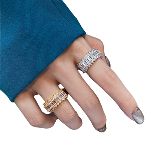 Bague plaquée argent sterling 925 <span class=keywords><strong>Novy</strong></span> modni 925 stribro powovovani bling bling diamantovy prsten pro zeny - Product Image 1