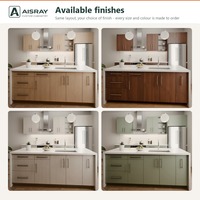 Meuble de cuisine moderne en bois massif avec portes à battants, aménagement en îlot, boîtes de rangement en MDF, unités modulaires et tiroirs à fermeture amortie