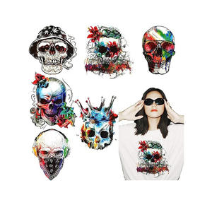 2026 Trendy HTV <strong>Skull</strong> Heat <strong>Transfer</strong> Sheet Stickers Color Various Designs <strong>Iron</strong> <strong>on</strong> <strong>Transfer</strong> for Tt Shirts - Product Image 2
