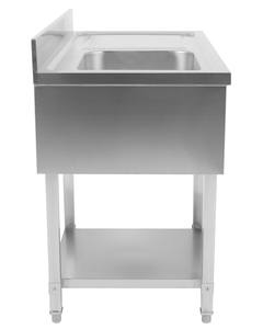 Mesa de Lavado de Platos Comercial con Fregadero, Orificio para Basura y Protector Contra Salpicaduras - Product Image 2