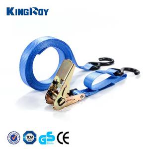 Sangle à cliquet certifiée CE KingRoy, 1 pouce, capacité de charge de 800 kg, sangle en polyester avec crochet en J pour moto, camion, attache de cargaison - Product Image 5