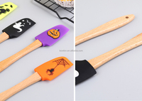 Spatule en silicone à motif Halloween pour crème et pâtisserie, outils de cuisine pour racler et préparer