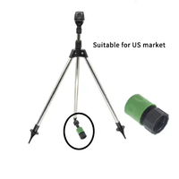 A-ONE RR-AQ71 Arroseur de jardin et de légumes réglable en acier inoxydable avec support trépied 1/2 pouce et entraînement par engrenages à 360°