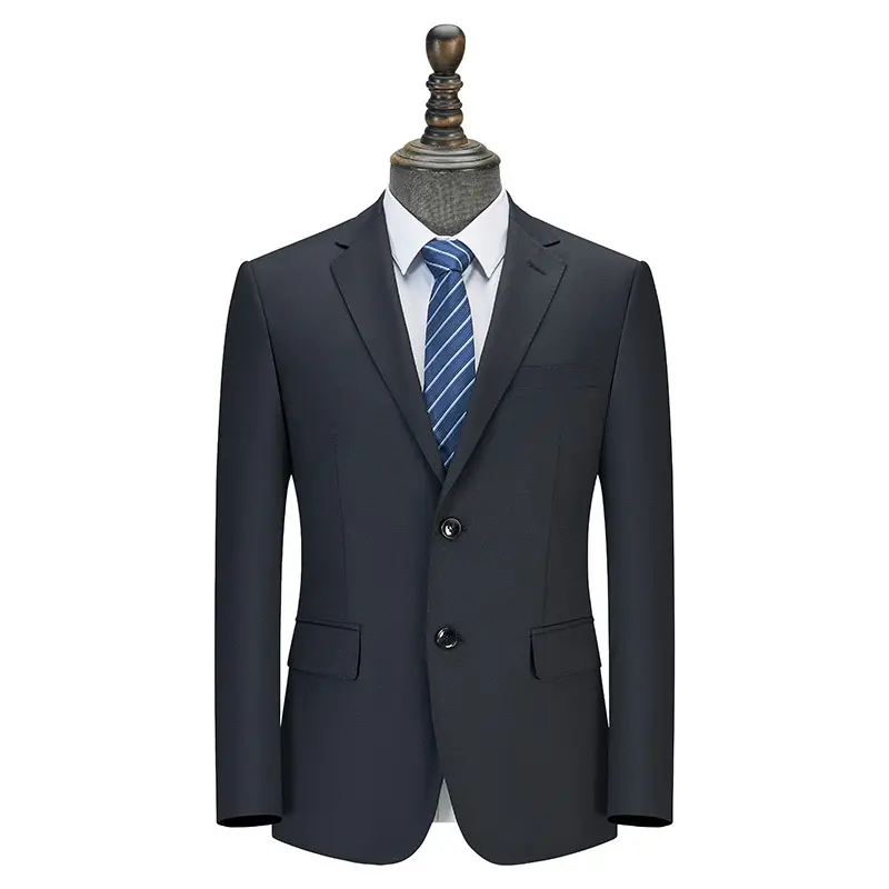 High Quality Royal Blue Wool Men's Office Pants Suits Formal Business Suite Men With 2pcs Set