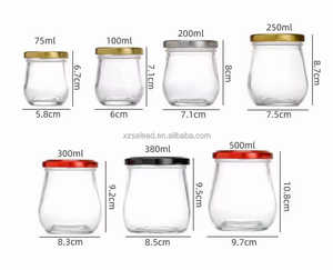 Pots de yaourt 100ml pots de pudding en verre contenants en verre bocaux Mason faveurs de mariage pot de miel avec couvercles - Product Image 6