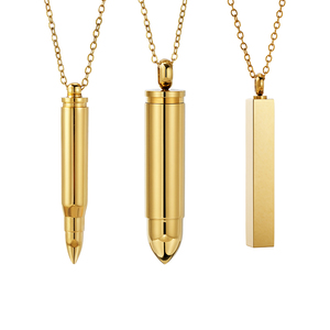 Lincy grosir liontin baja tahan karat grosir untuk pria liontin kepala peluru dominan kalung guci abu peliharaan tiruan - Product Image 1