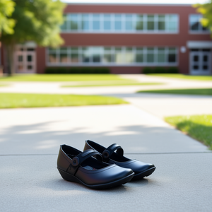 Scarpe Basse in Pelle da Donna Picolina, Punta Rotonda, Chiusura con Bottone, Nero 1606 - Product Image 2