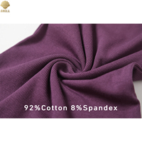 CNSHELL col rond 92% coton haute élasticité coupe ajustée pull Micro côtes en peluche haut à manches longues pour les femmes doux