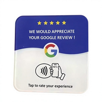 Étiquette intelligente NFC RFID personnalisée en acrylique NFC 213/215 pour les avis Google et le marketing sur les réseaux sociaux, panneau de table sans contact