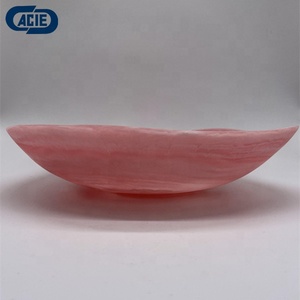 Chất Lượng Cao Màu Hồng Swirl Màu Sắc Nhựa Trái Cây Salad Phục Vụ Khay Tay Đổ Hình Dạng Không Thường Xuyên Với Kết Cấu Bằng Đá Cẩm Thạch Phân Hủy Sinh Học - Product Image 4