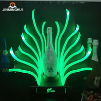 LiqVis Creative Luminescent pour éclairage de bouteilles de champagne et de vin, en forme de paon, nouveau design, glorificateur de bouteilles LED pour le service et la publicité