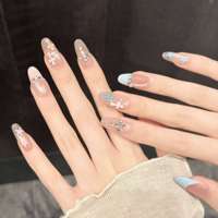 Faux ongles à presser peints à la main, couvrance totale, design personnalisé disponible