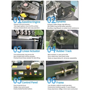 <span class=keywords><strong>Tondeuse</strong></span> à gazon télécommandée Vigorun VTLM600 6hp, robot <span class=keywords><strong>tondeuse</strong></span> multi-scénarios pour terrains de golf - Product Image 2