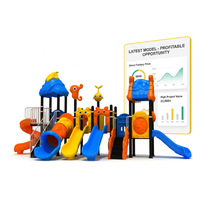 SageDelightRides Ensemble de toboggan à double spirale, tube ondulé et escaliers avec rampes pour aire de jeux extérieure commerciale, pour garderies d'enfants, vente en gros