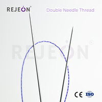 Fil de suture double aiguille R PDO/PCL/PLLA coréen 19G 440mm ISO/CE pour l'esthétique médicale, la formation, le lifting du visage/du contour des yeux, OEM disponible