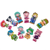Breloque artisanale en résine sculptée, peinte à la main, motif dessin animé, thème amour, pour épingles à cheveux, porte-clés, patchs pour coques de téléphone à dos plat et accessoires DIY