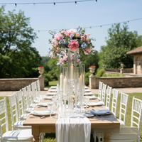 Support à fleurs multi-têtes en acrylique transparent de haute qualité, ornement décoratif pour bougeoirs, idéal pour les mariages, les fêtes et les tables de salle à manger - Luminaire