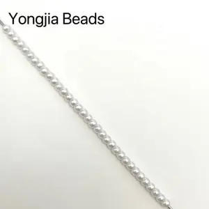 YJ, precio al por mayor, cuentas redondas de perlas de imitación blancas de 4,0mm, cuentas sueltas para bordado y accesorios de fabricación de joyas DIY