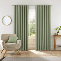 Cortinas Opacas de Poliéster para Sala de Estar y Dormitorio, Color Sólido, Estilo Moderno, Cortinas de Invierno para Oscurecer la Habitación