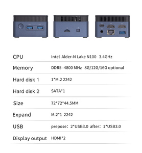 N100บลูมินิพีซี <span class=keywords><strong>NUC</strong></span> แรม DDR4 SSD เก็บข้อมูล8GB วิดีโอ WiFi <span class=keywords><strong>VESA</strong></span> ขนาดกะทัดรัดตั้งโต๊ะสำหรับบ้านสำนักงานอุตสาหกรรม <span class=keywords><strong>Intel</strong></span> EU ใหม่ - Product Image 3