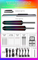 Pour Volkswagen Arteon/CC 2021-2024 : Éclairage d'ambiance dynamique, panneau noir piano, accessoires de mise à niveau de l'éclairage LED intérieur de voiture