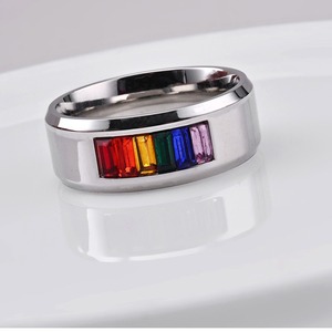 Anillo de Acero Inoxidable con Zirconia, Joyería para Parejas, No se Desvanece, Venta Directa de Fábrica, Unisex - Product Image 4